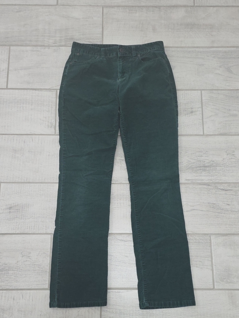 Talbots Women's Size 4 Heritage Corduroy Green Stretch Pants